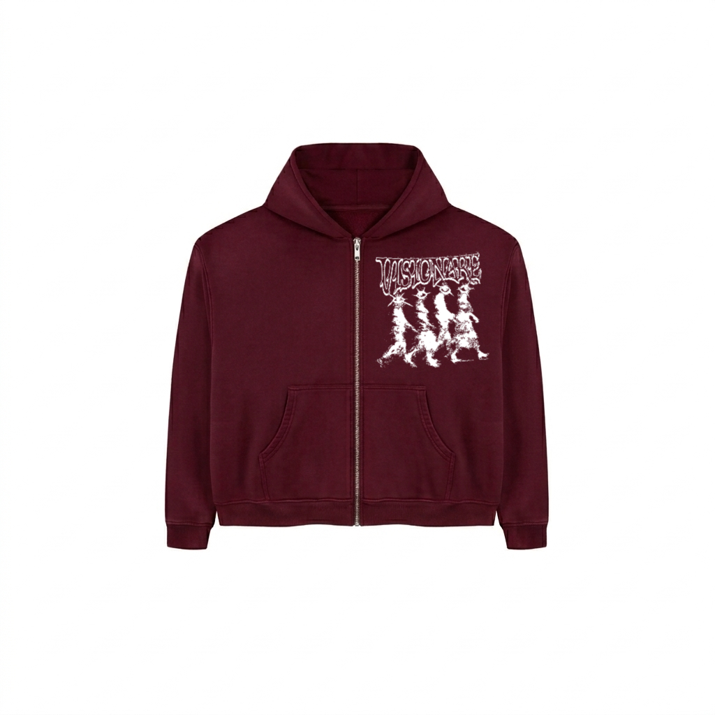 BURGUNDY APOCALYPSE ZIP UP