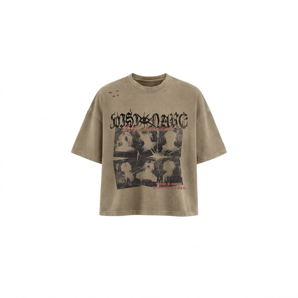 BEIGE DISTORTED TEE
